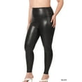 thumbnail image 1 of Zenana Women's High Rise Full Length Waist Band Faux Leather Tight Leggings, 1 of 5