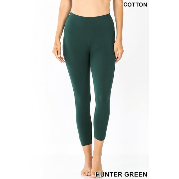 Zenana Women's High Waist Capri Length Premium Thick Cotton Leggings