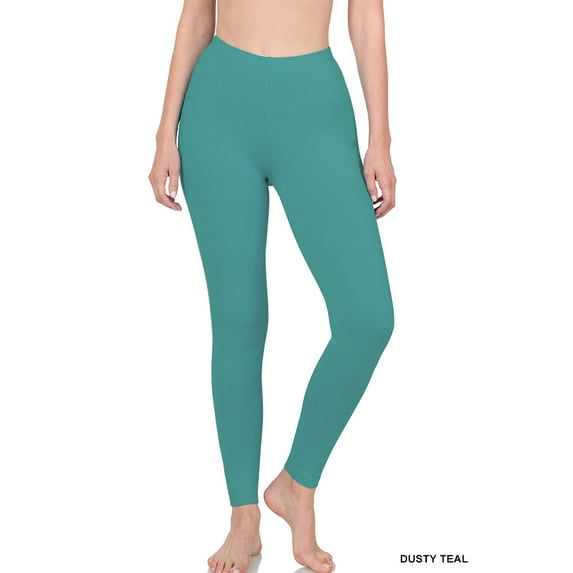 Zenana Women's High Waist Full Ankle Length Premium Thick Cotton Leggings