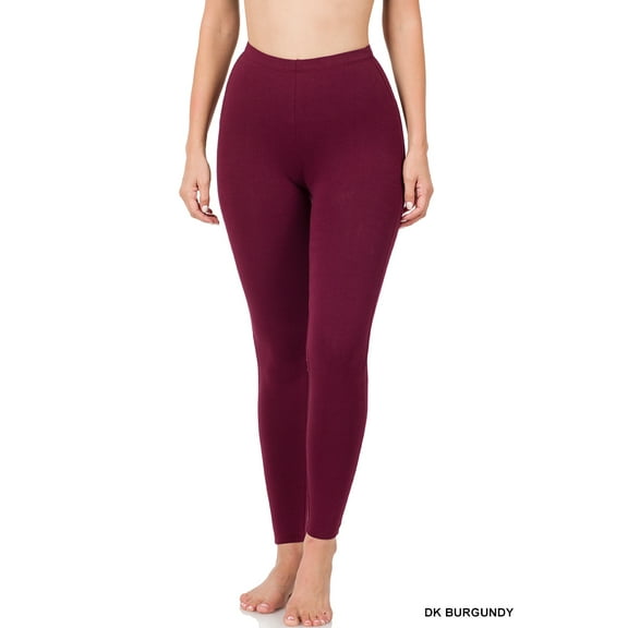 Zenana Women's High Waist Full Ankle Length Premium Thick Cotton Leggings