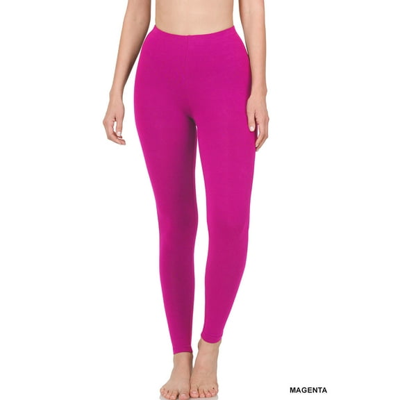 Zenana Women's High Waist Full Ankle Length Premium Thick Cotton Leggings