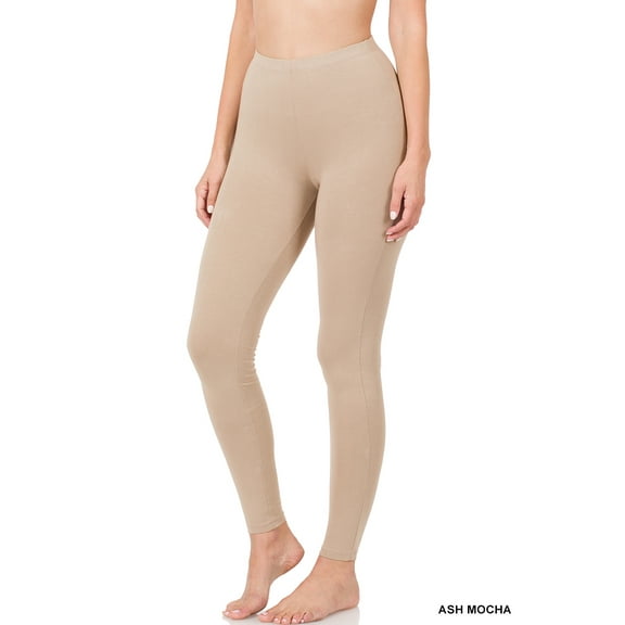 Zenana Women's High Waist Full Ankle Length Premium Thick Cotton Leggings