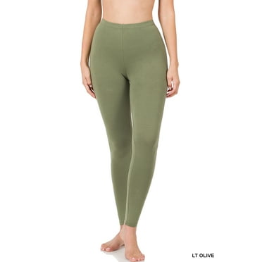 Zenana Women's High Waist Full Ankle Length Premium Thick Cotton Leggings