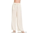thumbnail image 1 of Zenana Women’s Linen Drawstring Wide-Leg Lightweight Pants, 1 of 7