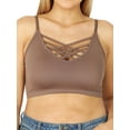 thumbnail image 1 of Zenana Women's & Plus Front V-Lattice Bralette Sports Bra with Adjustable Straps and Removable Bra Pads, 1 of 3