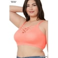 thumbnail image 1 of Zenana Women's & Plus Front V-Lattice Bralette Sports Bra with Adjustable Straps and Removable Bra Pads, 1 of 3