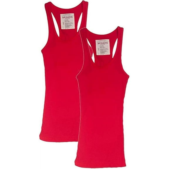 Zenana Women's & Plus Ribbed Cami Racerback Workout Cotton Tank Tops