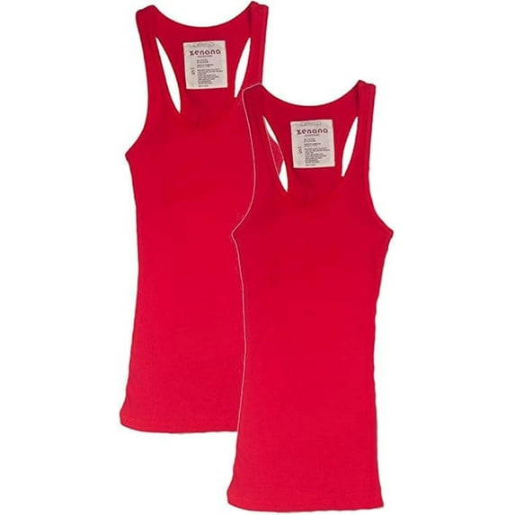 Zenana Women's & Plus Ribbed Cami Racerback Workout Cotton Tank Tops