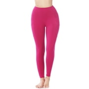 ZENANA Women's & Plus (S-3X) Casual Cotton Stretch Active Wide Waistband Tight Leggings with Pockets