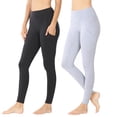 thumbnail image 1 of Zenana Women's & Plus (S-3X) Casual Cotton Stretch Active Wide Waistband Tight Leggings with Pockets, 1 of 1