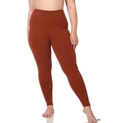 Zenana Women's & Plus (S-3X) Casual Cotton Stretch Active Wide Waistband Tight Leggings with Pockets