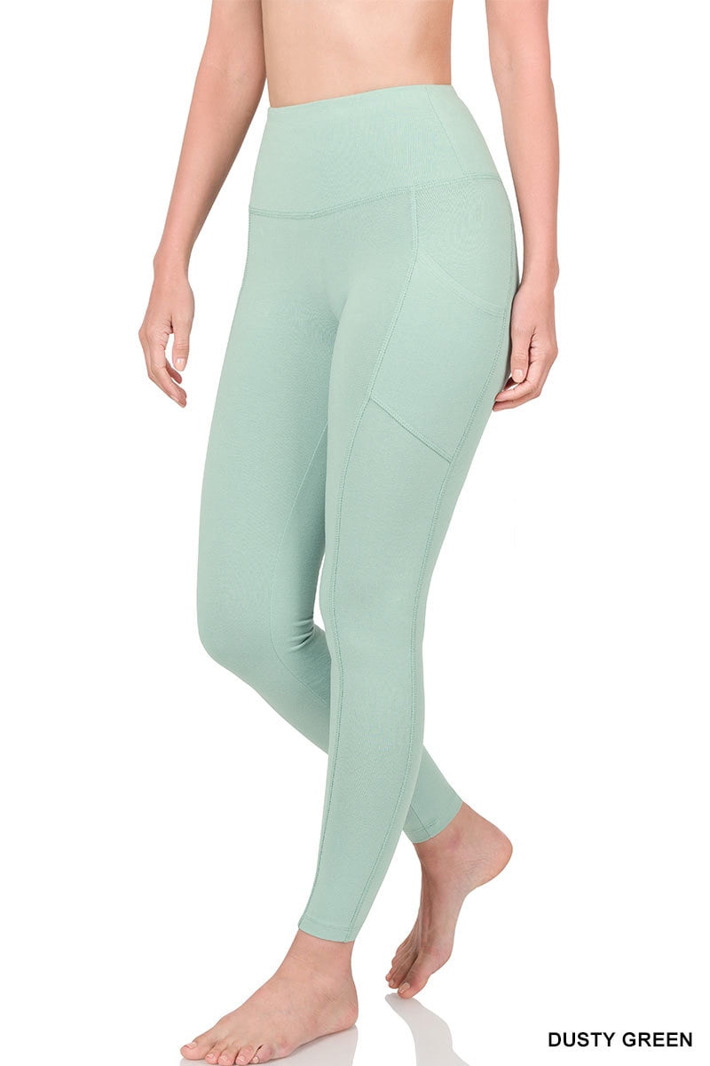 Wide Waistband Cropped Active Leggings with Pockets