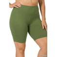 thumbnail image 1 of Zenana Women’s Plus Size Brushed Wide Waistband Outseam Biker Regular Size Shorts – Soft & Stretchy Everyday Comfort, 1 of 4