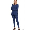 thumbnail image 1 of Zenana Women's Plus Size Soft Brushed Fabric Round Neck Long Sleeve Top & Leggings - 2 Pieces Set, 1 of 6