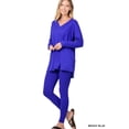 thumbnail image 1 of Zenana Women's Plus Size Soft Brushed Fabric V-Neck Long Sleeve Top & Leggings - 2 Pieces Set, 1 of 5