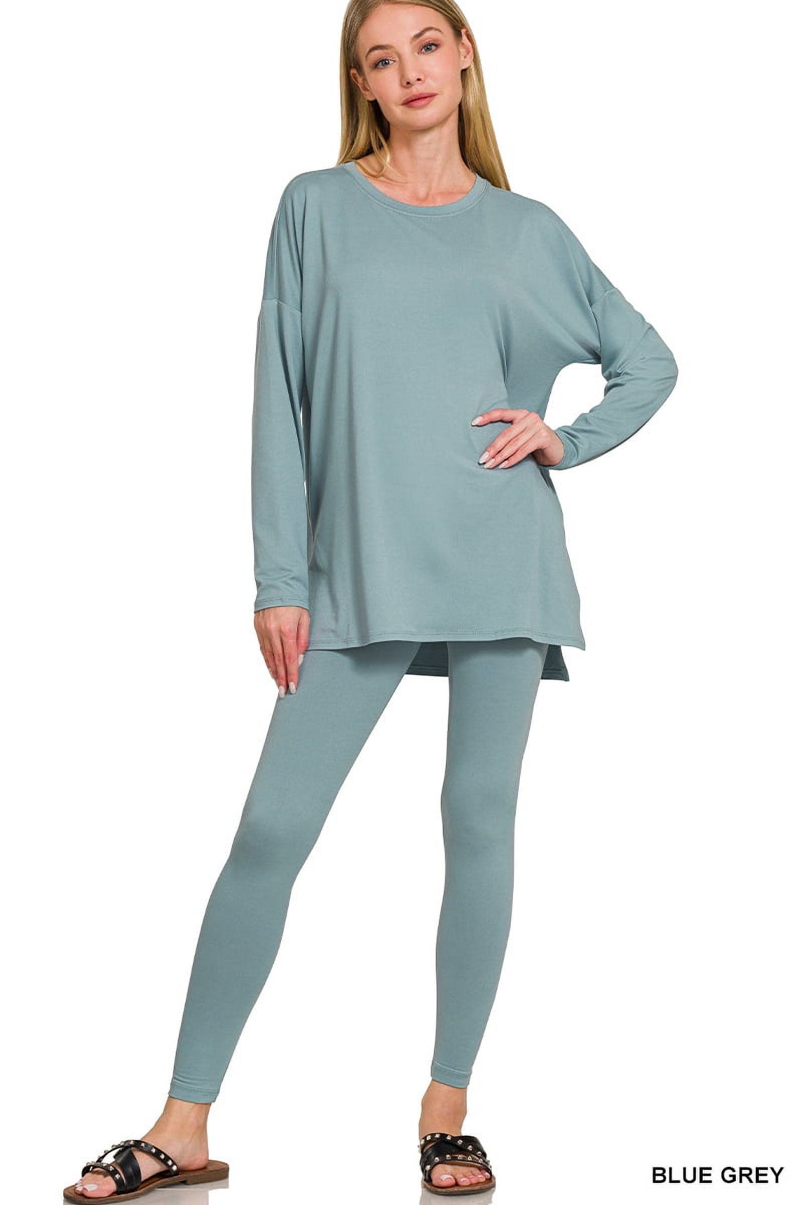 Zenana Full Size Brushed Microfiber Top and Leggings Lounge Set main image 0