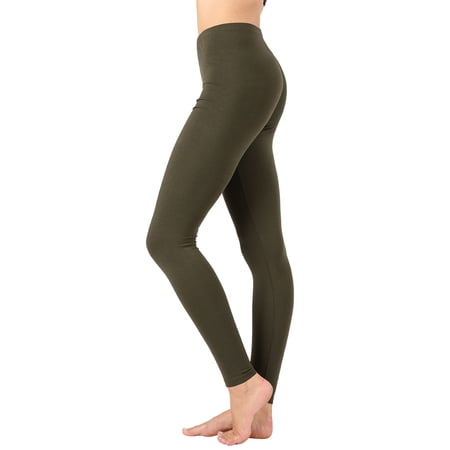 Zenana Women's Premium Cotton High Waist Full Ankle Length Leggings