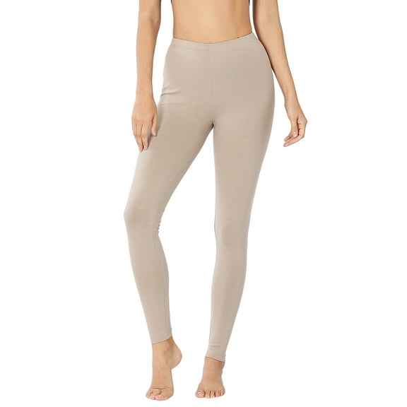 Zenana Women's Premium Cotton High Waist Full Ankle Length Leggings