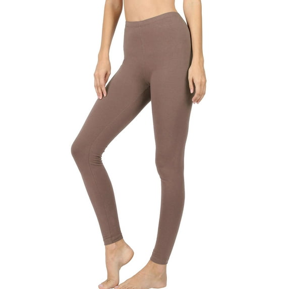 Zenana Women's Premium Cotton High Waist Full Ankle Length Leggings