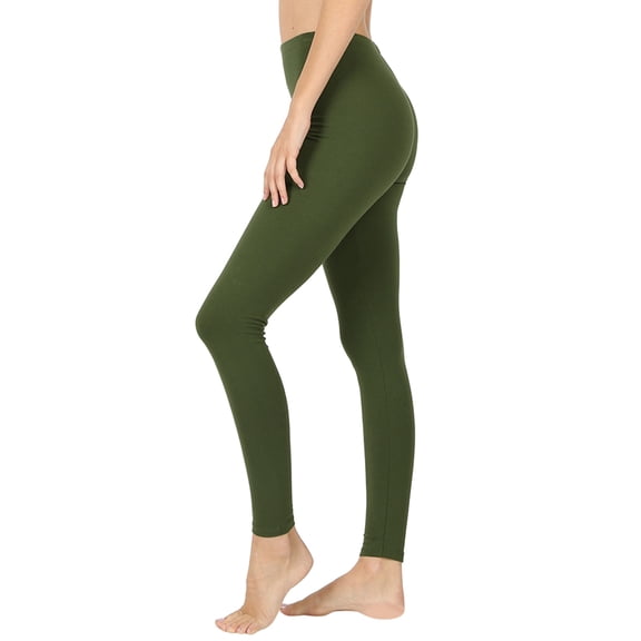 Zenana Women's Premium Cotton High Waist Full Ankle Length Leggings