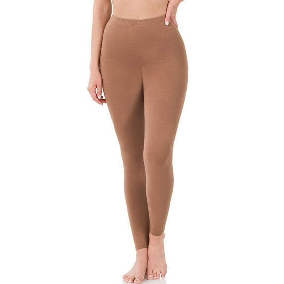 Zenana Women's Premium Cotton High Waist Full Ankle Length Leggings