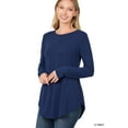 thumbnail image 1 of Zenana Women's Relaxed Fit Long Sleeve Round Neck & Hem Jersey Tee Shirt Top, 1 of 2