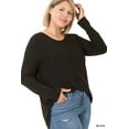 thumbnail image 1 of Zenana Women's Relaxed Fit Long Sleeve Round Neck & Hem Jersey Tee Shirt Top, 1 of 4