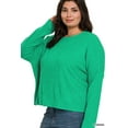 thumbnail image 1 of Zenana Women's Ribbed Knit Dolman Sleeve Light Loose Fit Pullover Sweater, 1 of 1