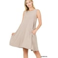 thumbnail image 1 of Zenana Women's Sleeveless Jersey Flared Swing Tank Dress with Side Pockets, 1 of 4