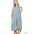 thumbnail image 1 of Zenana Women's Sleeveless Jersey Flared Swing Tank Dress with Side Pockets, 1 of 4