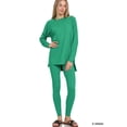 thumbnail image 1 of Zenana Women's Soft Brushed Fabric Round Neck Long Sleeve Top & Leggings - 2 Pieces Set, 1 of 6