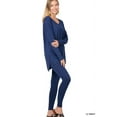 thumbnail image 1 of Zenana Women's Soft Brushed Fabric V-Neck Long Sleeve Top & Leggings - 2 Pieces Set, 1 of 5