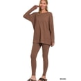thumbnail image 1 of Zenana Women's Soft Brushed Fabric Round Neck Long Sleeve Top & Leggings - 2 Pieces Set, 1 of 5