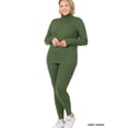 thumbnail image 1 of Zenana Women's Soft Fabric Mock Neck Long Sleeve Top & Leggings - 2 Pieces Tracksuit Set, 1 of 3