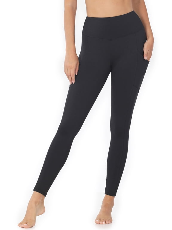 Women's Soft Wide Waistband Active Fitness Tight Yoga Pants Leggings with Pockets