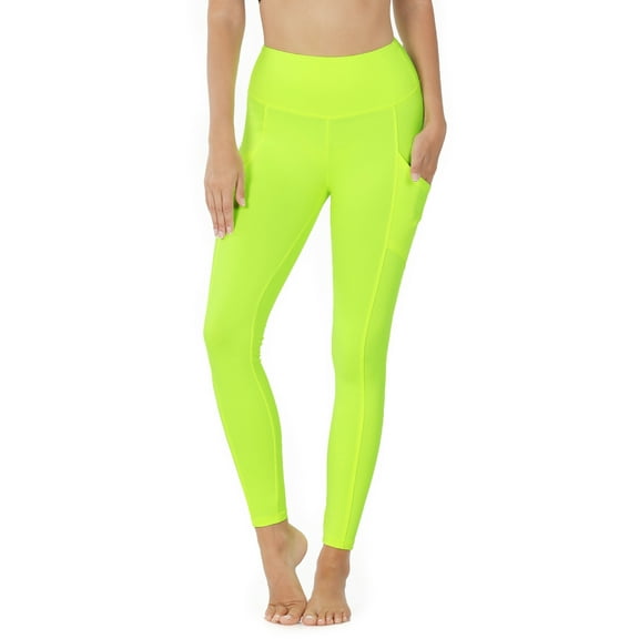 Zenana Women's Soft Wide Waistband Active Fitness Tight Yoga Pants Leggings with Pockets