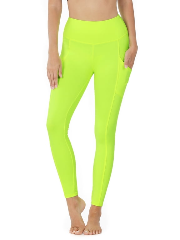 Women's Soft Wide Waistband Active Fitness Tight Yoga Pants Leggings with Pockets