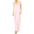 thumbnail image 1 of Zenana Women's V-Neck Draped Jersey Beach Summer Cami Long Maxi Dress with Side Pockets, 1 of 5