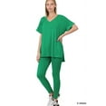 thumbnail image 1 of Zenana Women's V-Neck Short Sleeve & Leggings Comfy Loungewear Activewear Set, 1 of 4