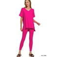 thumbnail image 1 of Zenana Women's V-Neck Short Sleeve & Leggings Comfy Loungewear Activewear Set, 1 of 4