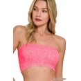 thumbnail image 1 of Zenana Women's Wide Pattern Knit Washed Ribbed Bandeau Seamless Nylon Cropped Tube Top, 1 of 3