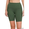 thumbnail image 1 of Zenana Women's Workout Yoga Running Compression Exercise Biker Shorts with Side Pockets, 1 of 4