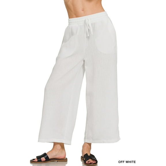 Zenana Women's Woven Crepe Elastic Waist Cropped Pants – Effortless Style & All-Day Comfort