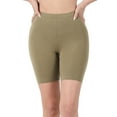thumbnail image 1 of Zenana Womens & Plus Soft Cotton Stretch Mid Thigh Length Leggings Fitness Sport Biker Shorts, 1 of 4