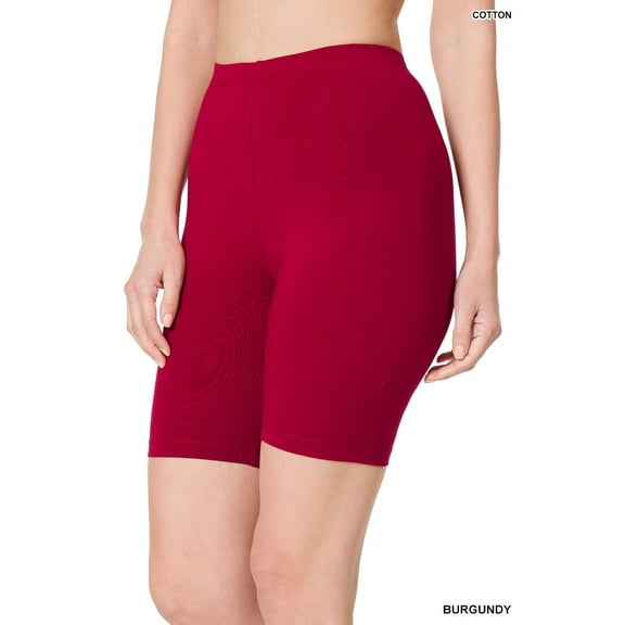 Zenana Plus Size Soft Cotton Stretch Mid Thigh Length Leggings Fitness Sport Biker Shorts