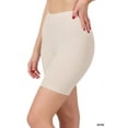thumbnail image 1 of Zenana Womens & Plus Soft Cotton Stretch Mid Thigh Length Leggings Fitness Sport Biker Shorts, 1 of 4