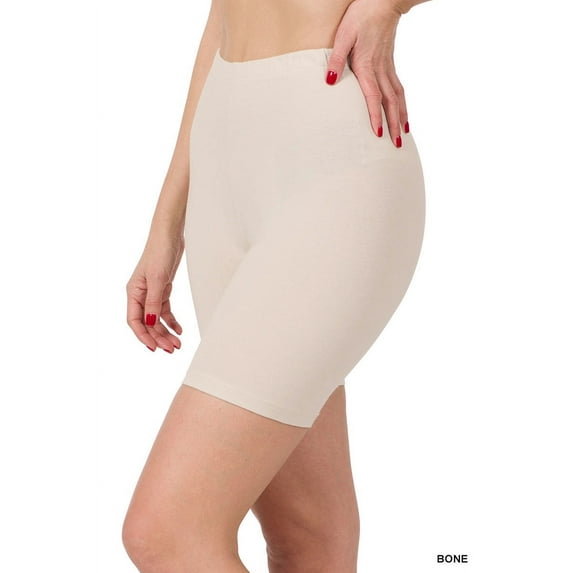 Zenana Womens & Plus Soft Cotton Stretch Mid Thigh Length Leggings Fitness Sport Biker Shorts