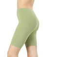 thumbnail image 1 of Womens & Plus Soft Cotton Stretch Mid Thigh Length Leggings Fitness Sport Biker Shorts (NAVY, L), 1 of 4