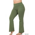 thumbnail image 1 of Zenana Womens & Plus Stretch Cotton Foldover Waist Bootcut Workout Yoga Pants, 1 of 4