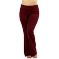 thumbnail image 1 of Zenana Womens & Plus Stretch Cotton Foldover Waist Bootcut Workout Yoga Pants, 1 of 3